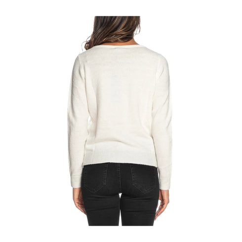 YESZEE Maglia Maglia Donna scollo tondo in lurex Avorio - Francavilla Moda